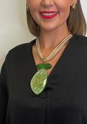 Serafina Collection Resin Oval  Pendant Necklace, Green image