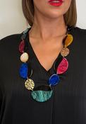 Serafina Collection Assorted Marbled Resin Disc Necklace, Multi-Coloured image