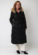 Serafina Collection Longline with Faux Fur Detail Coat, Black image
