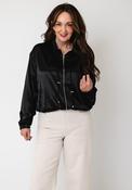 Serafina Collection Satin Tie Neck Jacket, Black image