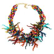 Serafina Beaded Coral Charm Necklace, Multi-Coloured image