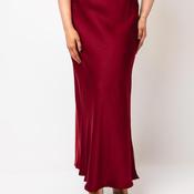 Serafina Collection Satin Effect Maxi Skirt, Wine
