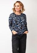 Sunday Brush Stroke Print Jersey Top, Navy image