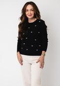 Serafina Collection Knitted with Bow Detail Jumper, Black image