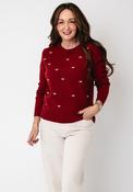 Serafina Collection Knitted with Bow Detail Jumper, Red image