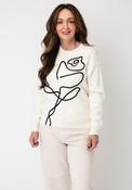 Serafina Collection Embroidered Detail Knit Jumper, Cream image