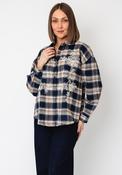Serafina Collection Embroidered Check Shirt, Navy image