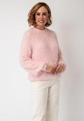 Serafina Collection One Size Textured Round Neckline Jumper, Pink image