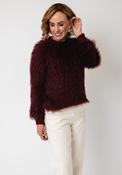 Serafina Collection One Size Textured Round Neckline Jumper, Wine image