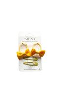 Siena Girls Bow Hair Bobbles and Glitter Clips Set, Yellow image