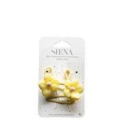 Siena Girls Floral Hair Bobbles and Glitter Clips Set, Yellow image