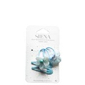 Siena Girls Floral Hair Bobbles and Glitter Clips Set, Blue image