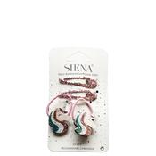 Siena Girls Unicorn Hair Bobbles and Glitter Clips Set, Pink image