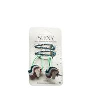 Siena Girls Unicorn Hair Bobbles and Glitter Clips Set, Blue image