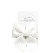 Siena Girls Tweed Hairbow, White