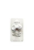 Siena Girls Bow And Set Of Clips, White image