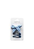 Siena Girls Gingham Set of Clips, Blue image