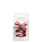 Siena Girls Gingham Set of Clips, Red image