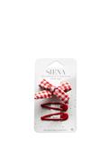 Siena Girls Gingham Set of Clips, Red image