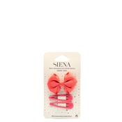 Siena Girls Bow and Set of Clips, Coral