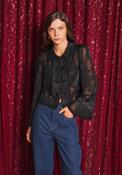 Sister Jane Celeste Floral Mesh Top, Black image