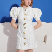 Sister Jane Milos Brooches Mini Dress, Cream