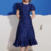 Sister Jane Azure Jacquard Midi Dress, Cobalt Blue