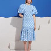 Sister Jane Seaglass Polka Dot Midi Dress, Blue and White