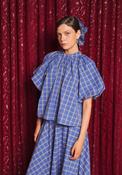 Sister Jane Lumina Check with Puff Sleeves Blouse, Blue Multi image