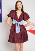 Sister Jane Bordeaux Bow Mini Dress, Maroon image
