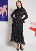 Sister Jane Elodie Spot Chiffon Maxi Dress, Black image
