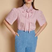 Sister Jane Marta Striped Boxy Short Sleeve Shirt, Pink image