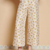 Sister Jane Mora Jacqaurd Wide Leg Trousers, Beige image