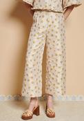 Sister Jane Mora Jacqaurd Wide Leg Trousers, Beige image