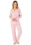 Slenderella Leaf Print Pyjama Set, Pink image