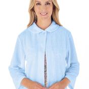 Slenderella Houndstooth Collar Bed Jacket, Blue