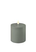 Deluxe Homeart LED Small Thick Pillar 10x10cm Candle, Sage Green image
