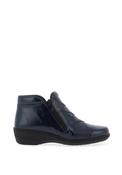 Softmode Clara Leather Patent Dual Zip Boots, Navy image