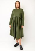 SOHO-T Vera Contrast Asymmetric Midi Dress, Green image