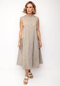 SOHO-t Kelly Shirt Detail Midi Dress, Taupe image