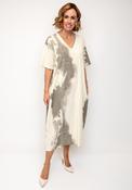 SOHO-t Peony Textured V Neck Top, Cream image