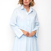 SOHO-t Mary Pocket Detail Short Shirt, Blue