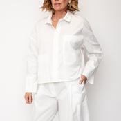 SOHO-t Mary Pocket Detail Short Shirt, White