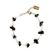 M Collection Black Stone Pendant Bracelet, Gold image