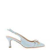 Sorento Cottonwood Distressed Sling Back High Heeled Shoes, Sky Blue image