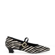 Sorento Outpost Zebra Low Heel Mary Jane Pumps, Black &amp; White image