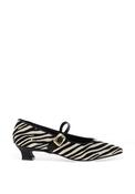 Sorento Outpost Zebra Low Heel Mary Jane Pumps, Black &amp; White image
