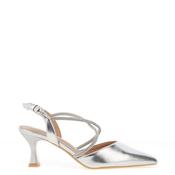 Sorento Boris Diamante Cross Strap High Heels, Silver image