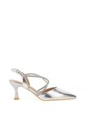 Sorento Boris Diamante Cross Strap High Heels, Silver image