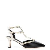 Sorento Tinakilly Stud Detailed Double Strap Heeled Shoes, Black image